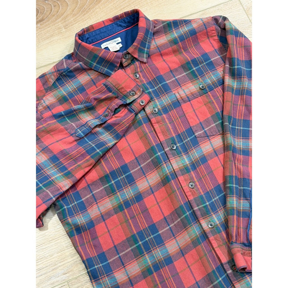 Carbon2Cobalt Mens Medium Flannel Long Sleeve Button Shirt Casual Western Rodeo‎